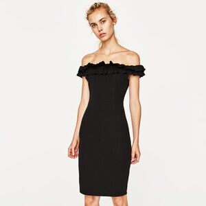 Zara Trafaluc Off The Shoulders Body Con Dress